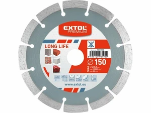 Kotouč diamantový řezný segmentový Long Life, 125x22,2mm, suché řezání, EXTOL PREMIUM