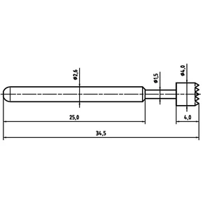 PTR 1040-C-1.5N-NI-4.0 presný testovací hrot