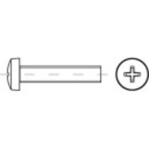 Šošovková skrutka  TOOLCRAFT 145888 M2.5 DIN 7985 5 mm kríž.drážka oceľ 200 ks