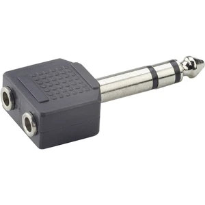 Paccs  jack konektory adaptér [1x jack zástrčka 6,35 mm - 2x jack zásuvka 3,5 mm]  čierna