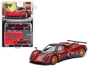 Pagani Zonda F Rosso Dubai Red Metallic with Black Top Limited Edition to 3000 pieces Worldwide 1/64 Diecast Model Car by True Scale Miniatures