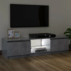 TV Cabinet with LED Lights Concrete Gray 47.2"x12"x14"