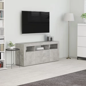 TV Cabinet Concrete Gray 47.2"x11.8"x19.7" Chipboard