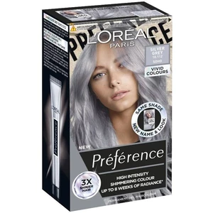 L'Oréal Paris Préférence Vivid Colors permanentná farba na vlasy 10.112 Soho - Silver Grey, 60+90+54 ml