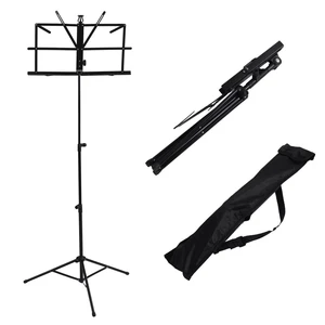 Foldable Aluminum Alloy Guitar Stand Holder Music Sheet Tripod Stand Height Adjustable with Carry Bag for Musical Instru