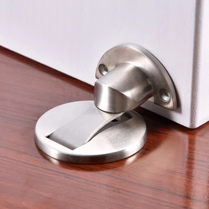 Heavy Duty Zinc Alloy Magnetic Door Stopper Hidden Floor Mount Door Catch Free Punching Door Holder w/ 3M Sticker