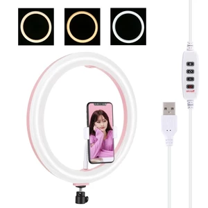 PULUZ PU457F 11.8 inch USB 3 Modes Dimmable Dual Color Temperature USB LED Curved Diffuse Light Ring Vlogging Selfie Lig