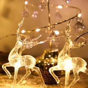 2020 Christmas Elk String Light LED Christmas Decor for Home Hanging Garland Christmas Tree Decor Ornament for Navidad X