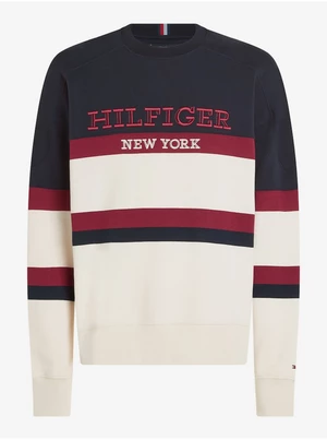 Men's Blue-Beige Sweatshirt Tommy Hilfiger Monotype Color Block - Men's