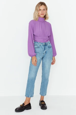 Trendyol Blue High Waist Straight Jeans