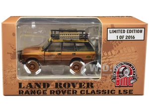 Land Rover Range Rover Classic LSE RHD (Right Hand Drive) "Camel Trophy" Yellow (Dirty Mud Version) with Roof Rack Extra Wheels and Accessories Limit