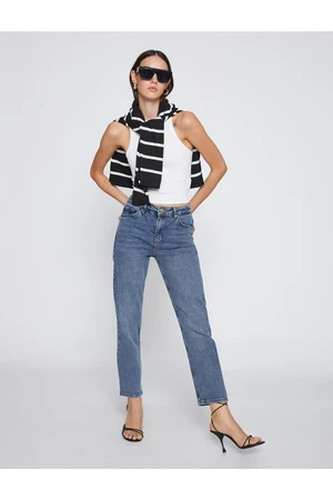 Koton Džínsy s rovnými nohavicami Nohavice vysoký pás - Eve Slim Jeans