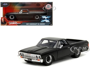 1967 Chevrolet El Camino Matt Black "Fast &amp; Furious" Series 1/32 Diecast Model Car by Jada