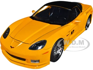 2006 Chevrolet Corvette Yellow with Black Top "Mickey Thompson" "Bigtime Muscle" Series 1/24 Diecast Model Car by Jada