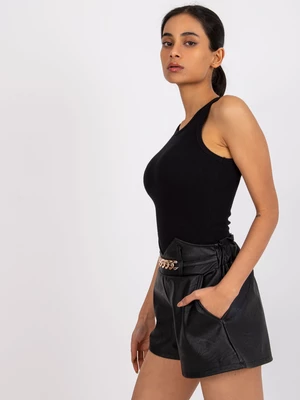 Black Ribbed Tank Top by Eston RUE PARIS