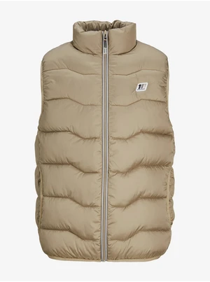 Beige Men's Quilted Vest Jack & Jones Sky - Men