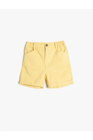 Koton The Shorts with Pockets, Elastic Waist, Cotton with Turned Legs.