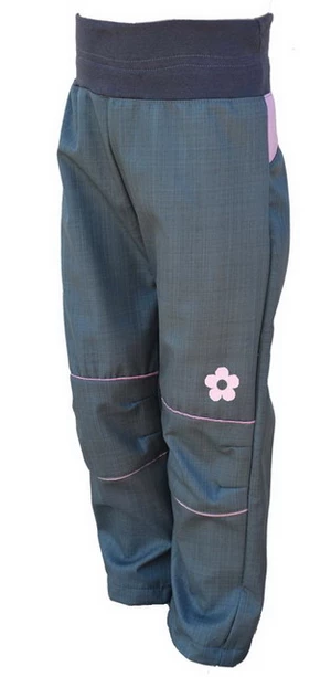 Letní softshellové kalhoty - šedo-růžové
