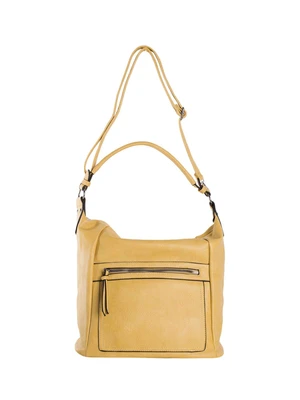 Dark yellow women's shoulder bag made of eco-leather