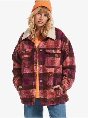 Purple-brown women's plaid jacket Roxy Passage Of Time - Women