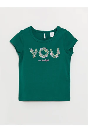 LC Waikiki Crew Neck Printed Short Sleeve Baby Girl T-Shirt