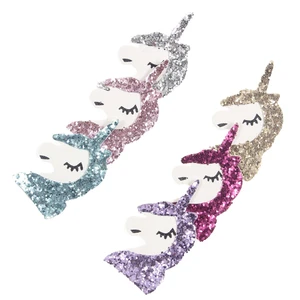 New 10pcs/lot Hair Flower Rubber Unicorn Accessories Boutique Hair Accessories for DIY Headwear Headband Hair Clips
