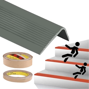 Adhesive Stair Edge Protector Strip Non-slipping Tape L Shape Press Line for Indoor Outdoor Kindergarten Kids Adults