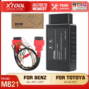 XTOOL M822 Adapter With J1K02 Cables For Benz All Key Lost +For Toyota 4A+8A Car Key Programmer