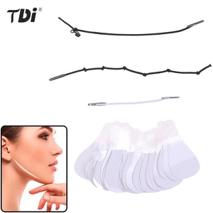 10/20Pcs Invisible Thin Face Stickers V-Shape Fast Lifting Facial Lift Up Neck Eye Double Chin Wrinkle Makeup Tape With 4 Ropes