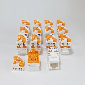 50pcsRJ45 CAT8 Tool-Less STP Shielded Keystone Jack Module,Self-Locking Cat7 CAT6A CAT6 CAT5E Zinc Alloy Network Coupler Adapter
