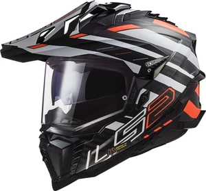 LS2 MX701 Explorer Carbon Edge Black/Fluo Orange S Helm
