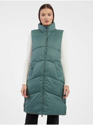 Dark green women's long vest VERO MODA Uppsala - Women