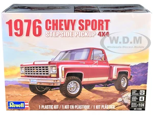 Level 4 Model Kit 1976 Chevrolet Sports Stepside 4x4 Pickup Truck 1/24 Scale Model by Revell