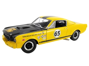 1965 Shelby GT350R 65 Yellow with Black Hood and Stripes "Terlingua Racing Team Tribute" Limited Edition to 300 pieces Worldwide 1/18 Diecast Model C
