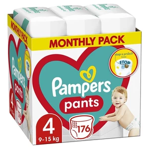 PAMPERS Pants 4 Active Baby-Dry 9-15 kg 2x176 ks,PAMPERS Active Baby-Dry Pants Nohavičky plienkové jednorazové 4 (9-15 kg) 176 ks - MESAČNÁ ZÁSOBA