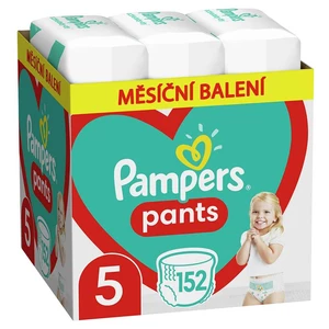 PAMPERS Pants vel.5 Plenkové kalhotky 12-17kg měsíční balení 152 ks