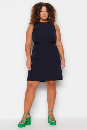 Trendyol Curve Navy Blue A-line Woven Dress