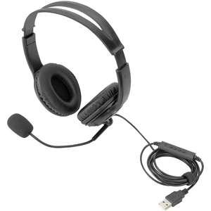 Digitus DA-12204 headset s USB káblový na ušiach čierna