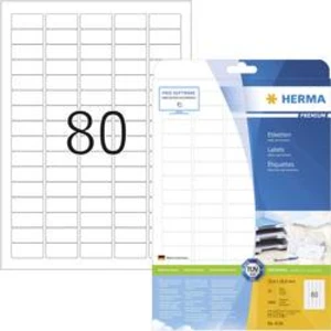 Herma 4336 etikety 35.6 x 16.9 mm papír bílá 2000 ks permanentní univerzální etikety, Adresní nálepky inkoust, laser, kopie 25 Blatt A4