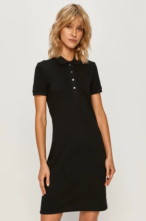 Šaty Lacoste EF5473-001, čierna farba, mini, rovné