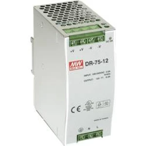 Síťový zdroj na DIN lištu Mean Well DR-75-12, 1 x, 12 V/DC, 6.3 A, 76 W