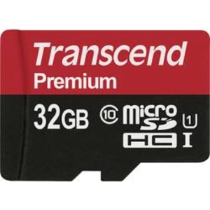 Paměťová karta microSDHC, 32 GB, Transcend Premium, Class 10, UHS-I