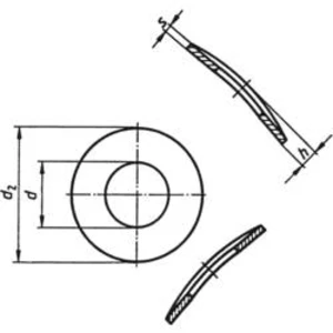 Pružné podložky vnitřní Ø: 2.8 mm M2.5 DIN 137 nerezová ocel A2 100 ks TOOLCRAFT A2,6 D137-A2 194664