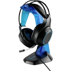 Berserker Gaming FRODI herní headset na kabel, stereo přes uši, 2x 3,5 mm jack (mic./slu.), s USB, černá, modrá