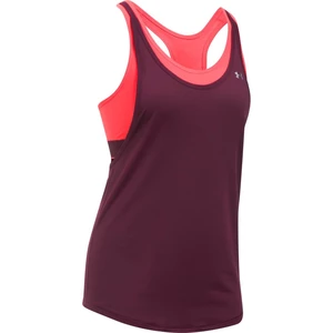 Dámské funkční tílko Under Armour HG Armour 2-In-1 Tank  Raisin Red/Marathon Red/Metallic Silver  L