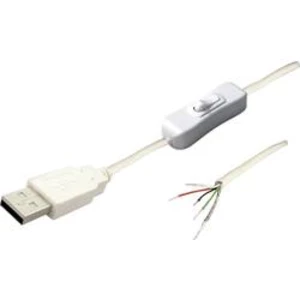 BKL electronic USB A 10080119 - USB kabel 2.0 A zástrčka se spínačem, bílá zástrčka, rovná BKL Electronic 1 ks