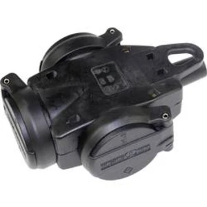 3násobná zásuvka as - Schwabe 60455, plnogumové , IP44, 230 V, černá