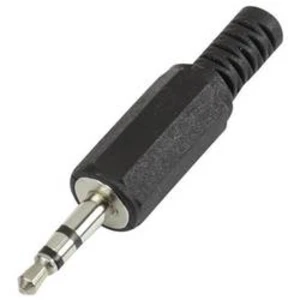 Jack konektor 3.5 mm TRU COMPONENTS 595194 zástrčka, rovná, pólů 3, černá, 1 ks, stereo