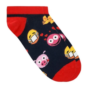 Wojas Granátovo-Červené Dámské Bavlněné Ponožky S Motivem Emoji