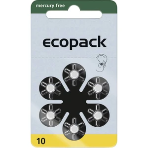 ecopack ECO10 gombíková batéria  ZA 10 zinkovo-vzduchová 95 mAh 1.4 V 6 ks